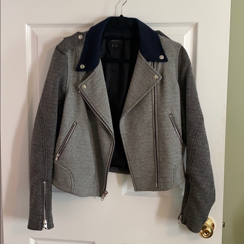 Theory gray and navy blue jacket
